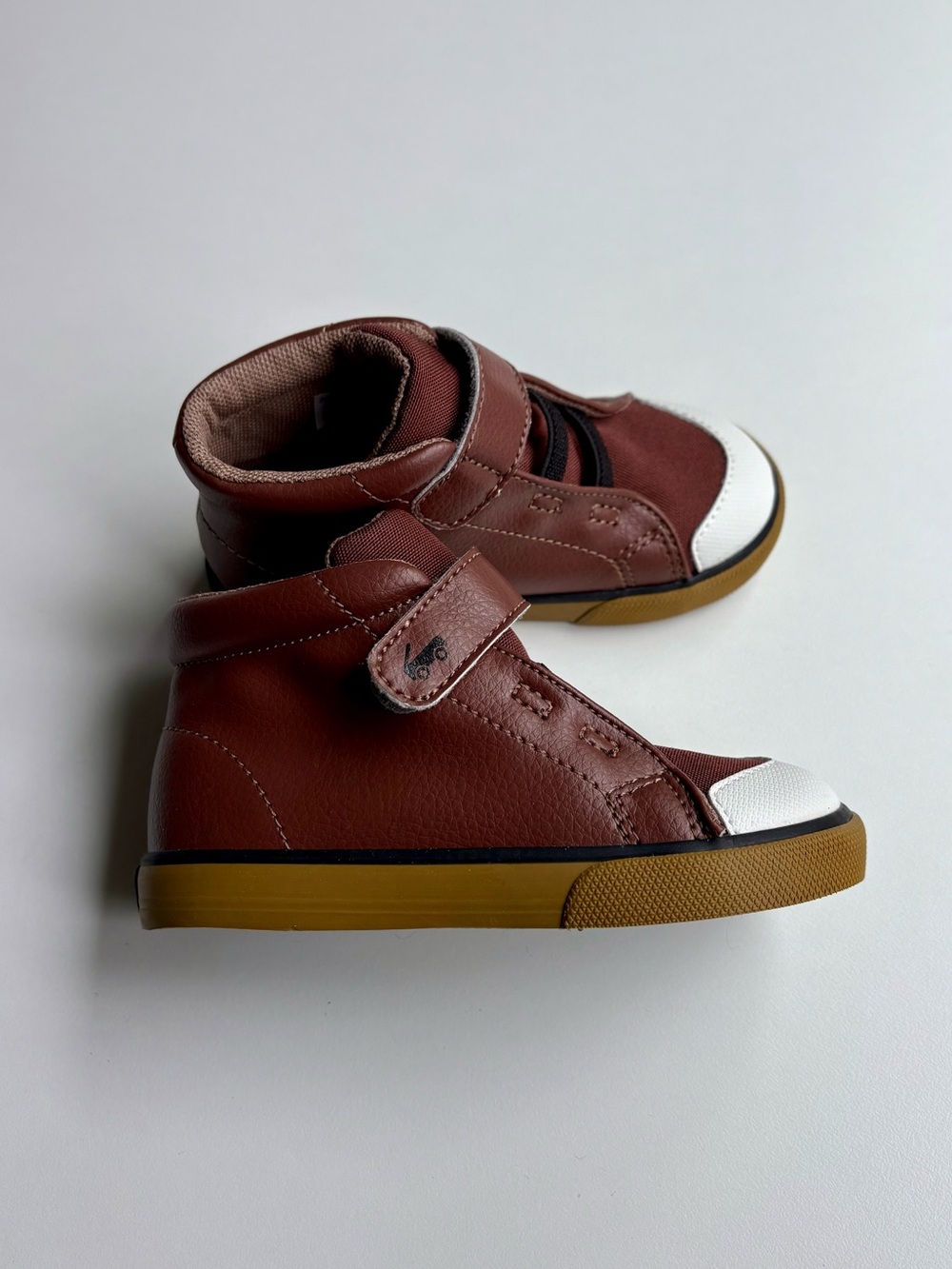 See Kai Run Brown High-Top Sneakers with White Toe